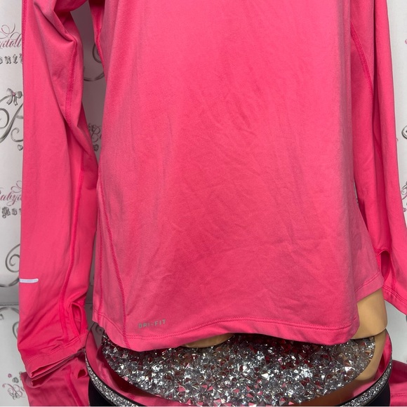 Nike dri fit running sweater pull over hoodie half zip up pink soft buttery y2k - Picture 11 of 16